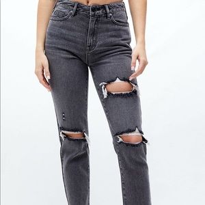 PacSun Black Ripped Mom Jean